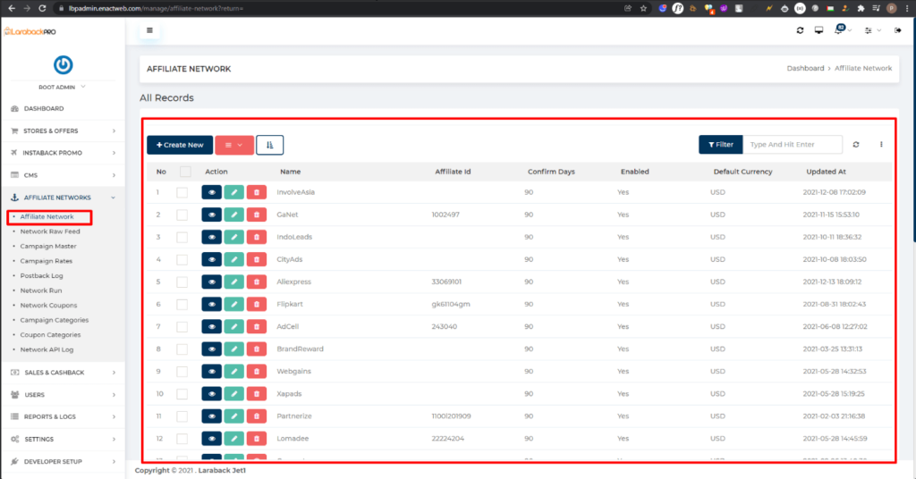 Affiliate network integration flow